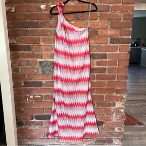 Show Me Your Mumu Riviera Zigzag Crochet Boho One Shoulder Medium -MISSING BELT